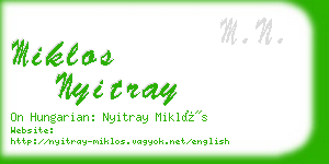 miklos nyitray business card